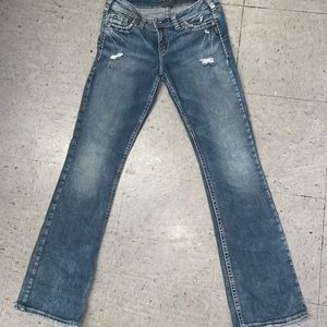 Silver bootcut jeans, size 30 x 33